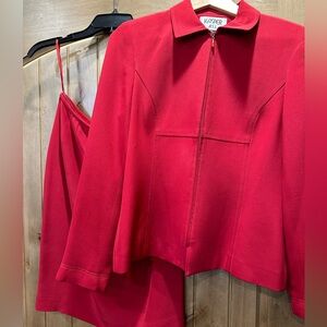Beautiful Red Silk skirt suit